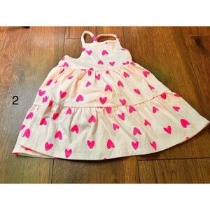 Cat & Jack 18 Months Pink Red Hearts Sundress Nwt